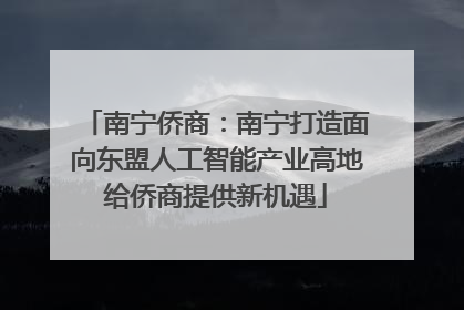 南宁侨商：南宁打造面向东盟人工智能产业高地给侨商提供新机遇