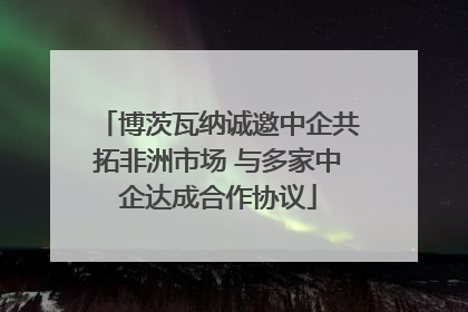 博茨瓦纳诚邀中企共拓非洲市场 与多家中企达成合作协议