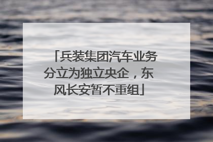 兵装集团汽车业务分立为独立央企，东风长安暂不重组