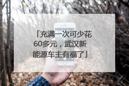 充满一次可少花60多元，武汉新能源车主有福了
