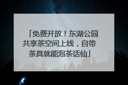 免费开放！东湖公园共享茶空间上线，自带茶具就能泡茶话仙