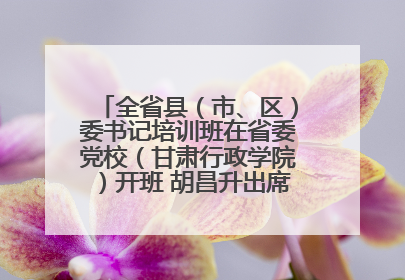 全省县（市、区）委书记培训班在省委党校（甘肃行政学院）开班 胡昌升出席开班式并讲话