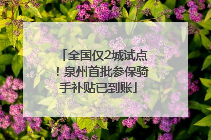 全国仅2城试点！泉州首批参保骑手补贴已到账