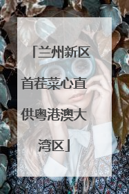 兰州新区首茬菜心直供粤港澳大湾区
