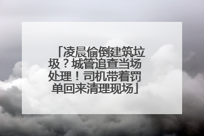 凌晨偷倒建筑垃圾？城管追查当场处理！司机带着罚单回来清理现场