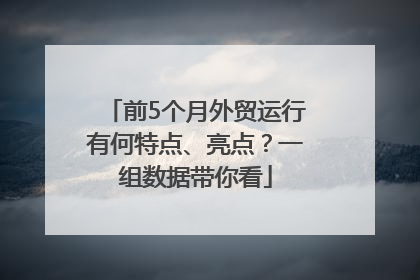 前5个月外贸运行有何特点、亮点？一组数据带你看