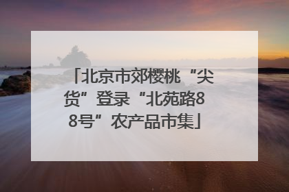 北京市郊樱桃“尖货”登录“北苑路88号”农产品市集