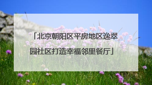 北京朝阳区平房地区逸翠园社区打造幸福邻里餐厅