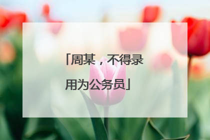 周某，不得录用为公务员