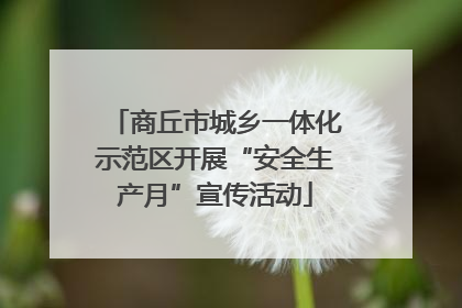 商丘市城乡一体化示范区开展“安全生产月”宣传活动