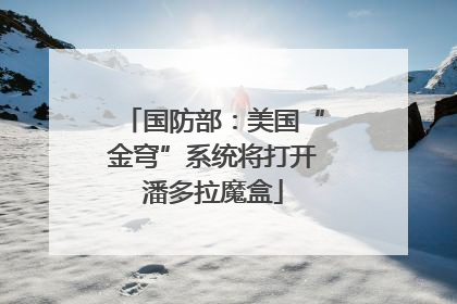 国防部：美国“金穹”系统将打开潘多拉魔盒