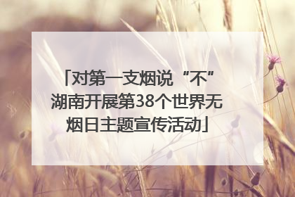 对第一支烟说“不” 湖南开展第38个世界无烟日主题宣传活动