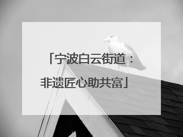 宁波白云街道：非遗匠心助共富