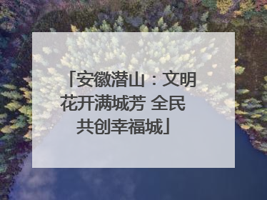 安徽潜山：文明花开满城芳 全民共创幸福城
