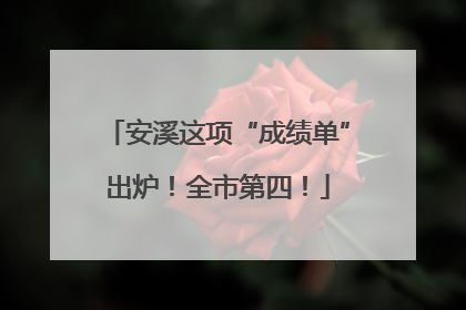 安溪这项“成绩单”出炉！全市第四！