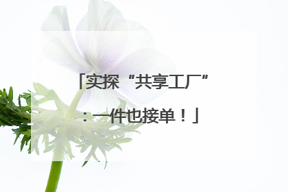 实探“共享工厂”：一件也接单！