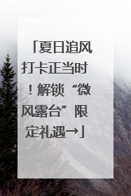 夏日追风打卡正当时！解锁“微风露台”限定礼遇→