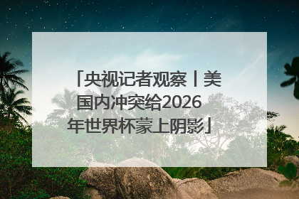 央视记者观察丨美国内冲突给2026年世界杯蒙上阴影