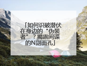 如何识破潜伏在身边的“伪装者”？揭露间谍的N副面孔