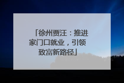 徐州贾汪：推进家门口就业，引领致富新路径