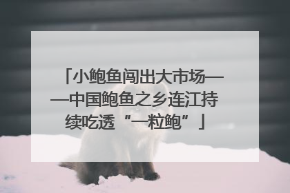 小鲍鱼闯出大市场——中国鲍鱼之乡连江持续吃透“一粒鲍”