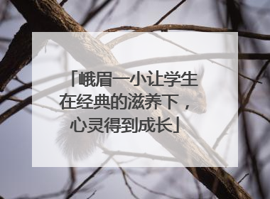 峨眉一小让学生在经典的滋养下，心灵得到成长