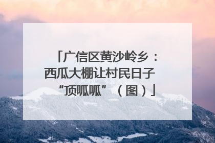 广信区黄沙岭乡：西瓜大棚让村民日子“顶呱呱”（图）