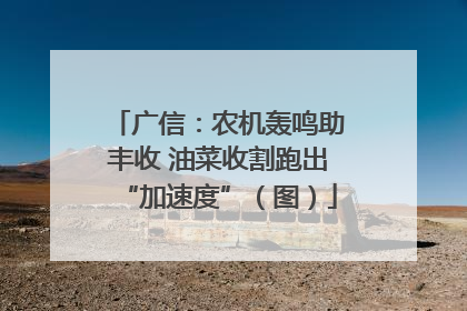 广信：农机轰鸣助丰收 油菜收割跑出“加速度”（图）