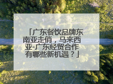 广东餐饮品牌东南亚走俏，马来西亚-广东经贸合作有哪些新机遇？