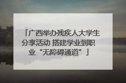 广西举办残疾人大学生分享活动 搭建学业到职业“无障碍通道”