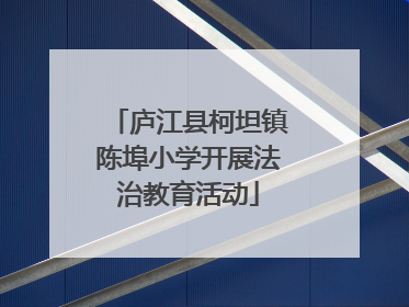 庐江县柯坦镇陈埠小学开展法治教育活动