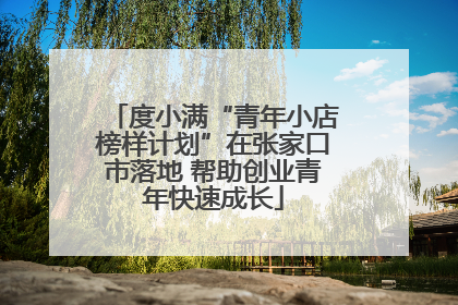度小满“青年小店榜样计划”在张家口市落地 帮助创业青年快速成长
