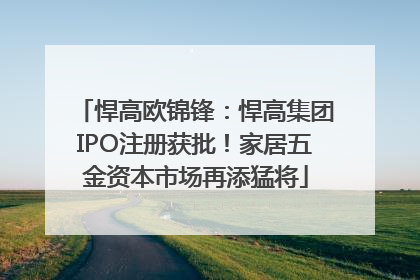 悍高欧锦锋：悍高集团IPO注册获批！家居五金资本市场再添猛将