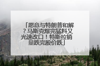 愿意与特朗普和解？马斯克爆完猛料又光速改口！特斯拉销量跌完股价跌