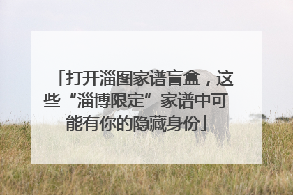 打开淄图家谱盲盒，这些“淄博限定”家谱中可能有你的隐藏身份
