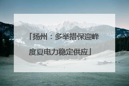 扬州：多举措保迎峰度夏电力稳定供应