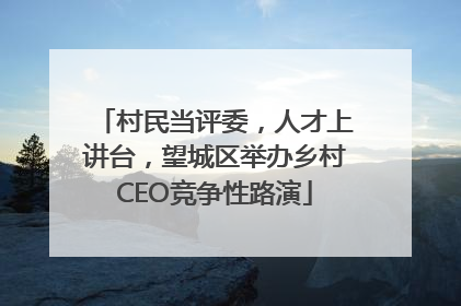 村民当评委，人才上讲台，望城区举办乡村CEO竞争性路演