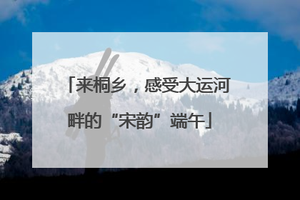 来桐乡，感受大运河畔的“宋韵”端午