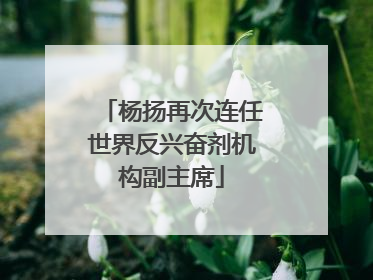 杨扬再次连任世界反兴奋剂机构副主席