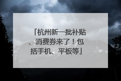 杭州新一批补贴、消费券来了！包括手机、平板等