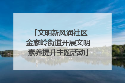 文明新风润社区 金家岭街道开展文明素养提升主题活动