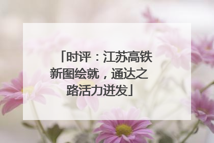 时评：江苏高铁新图绘就，通达之路活力迸发