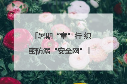 暑期“童”行 织密防溺“安全网”