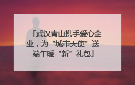 武汉青山携手爱心企业，为“城市天使”送端午暖“新”礼包
