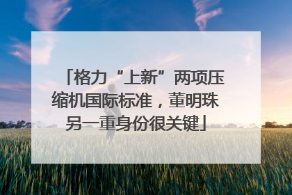 格力“上新”两项压缩机国际标准，董明珠另一重身份很关键