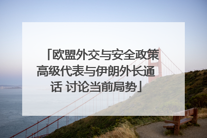 欧盟外交与安全政策高级代表与伊朗外长通话 讨论当前局势