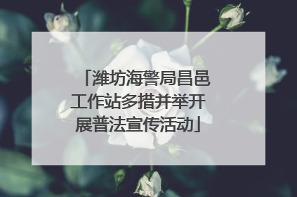 潍坊海警局昌邑工作站多措并举开展普法宣传活动
