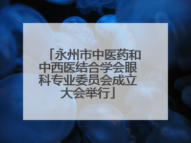 永州市中医药和中西医结合学会眼科专业委员会成立大会举行
