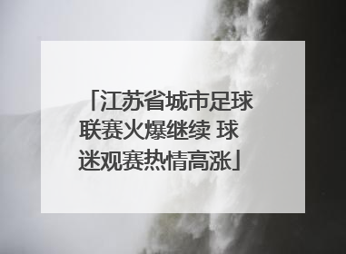 江苏省城市足球联赛火爆继续 球迷观赛热情高涨