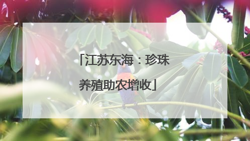 江苏东海：珍珠养殖助农增收